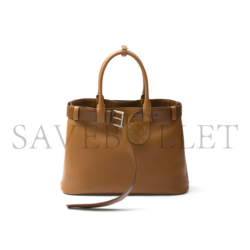 PRADA BUCKLE LARGE LEATHER HANDBAG WITH BELT 1BA416 (37*27*14cm) PRADA BUCKLE LARGE LEATHER HANDBAG WITH BELT 1BA416 (37*27*14cm)